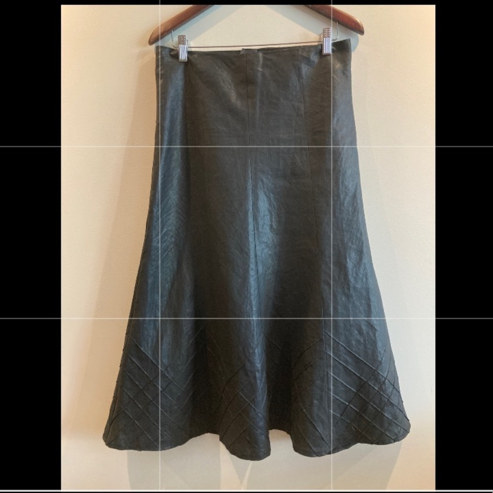 ALEXANDRA BARTLETT Sz 8 100% Linen Lined Trumpet Style Midi Skirt